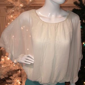 Joseph Ribkoff Cream/Lace Tank Sheer Batwing Combo